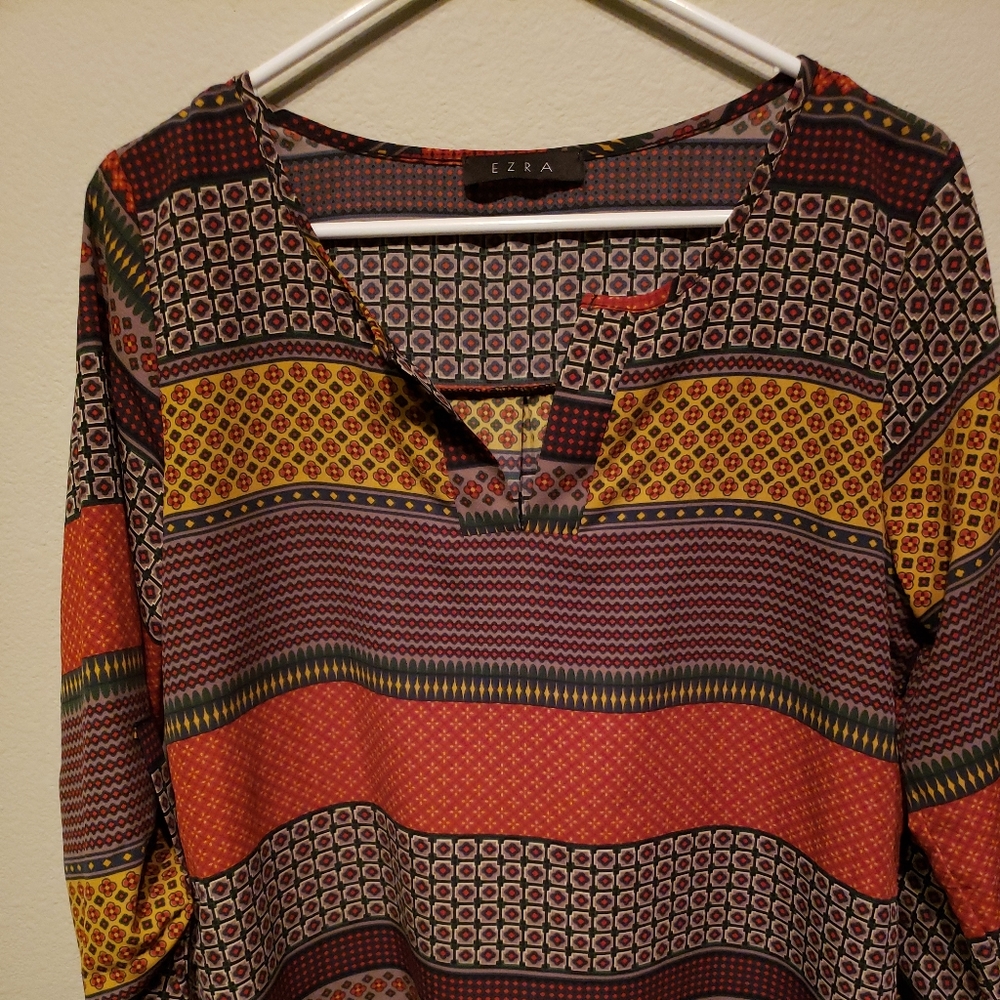 Ezra multi pattern shirt